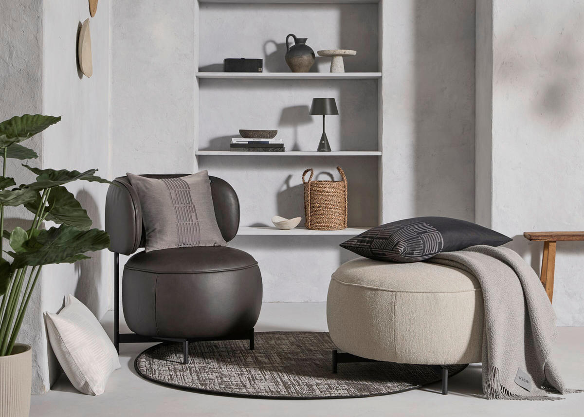 KISSENBEZUG JOOP! Fine Bars taupe 40/40 cm  - Taupe/Grau, Design, Textil (40/40cm) - Joop!