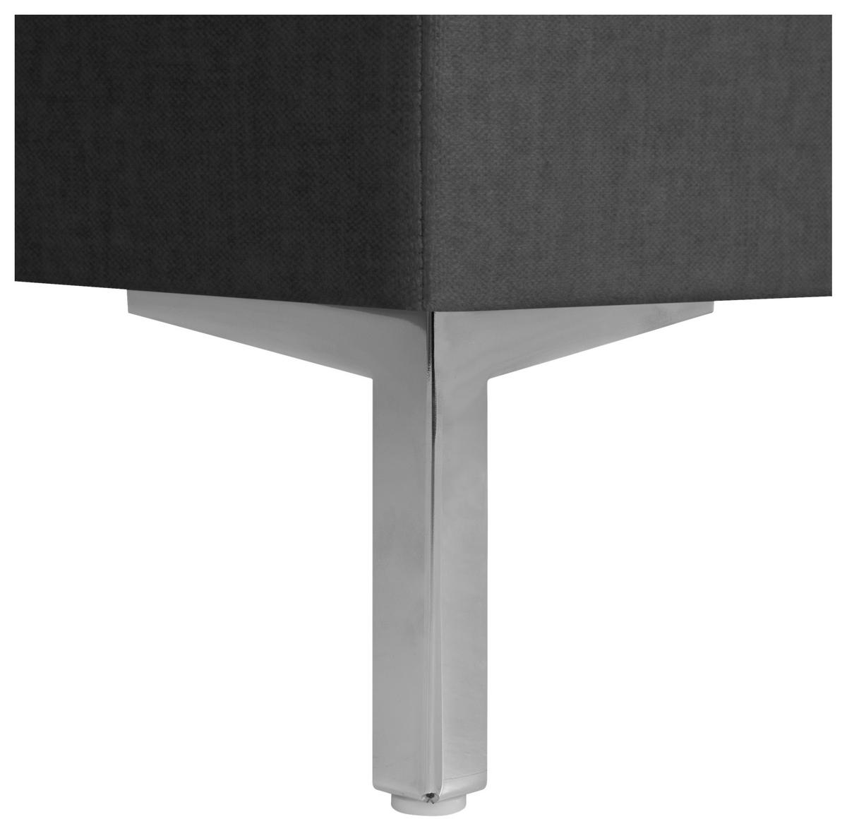 BOXSPRINGBETT 180/200 cm  in Dunkelgrau  - Dunkelgrau/Alufarben, MODERN, Textil (180/200cm) - MID.YOU