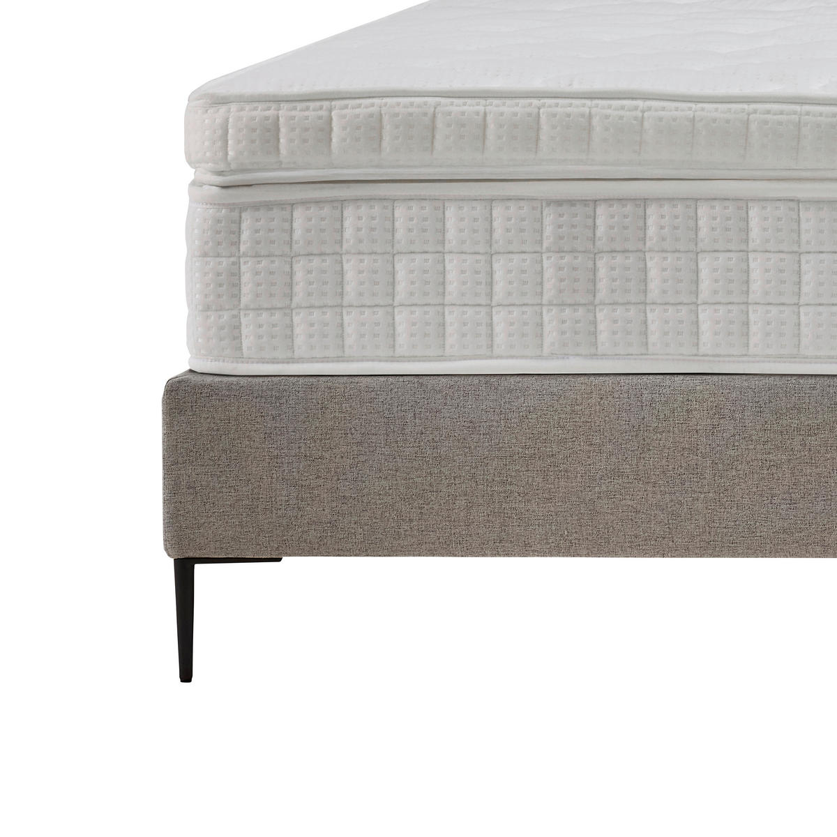 BOXSPRINGOVÁ POSTEĽ, 120/200 cm, sivá - čierna/sivá, Modern, kov/kompozitné drevo (120/200cm) - MID.YOU
