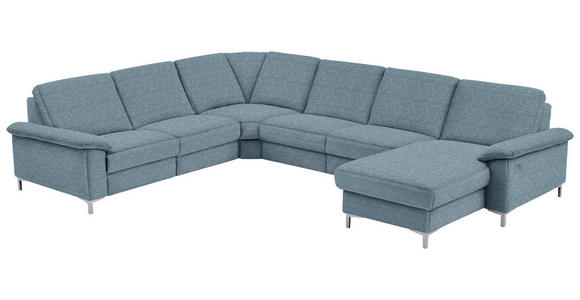 WOHNLANDSCHAFT in Chenille Blau - Blau/Alufarben, Design, Textil/Metall (265/333/170cm) - Dieter Knoll