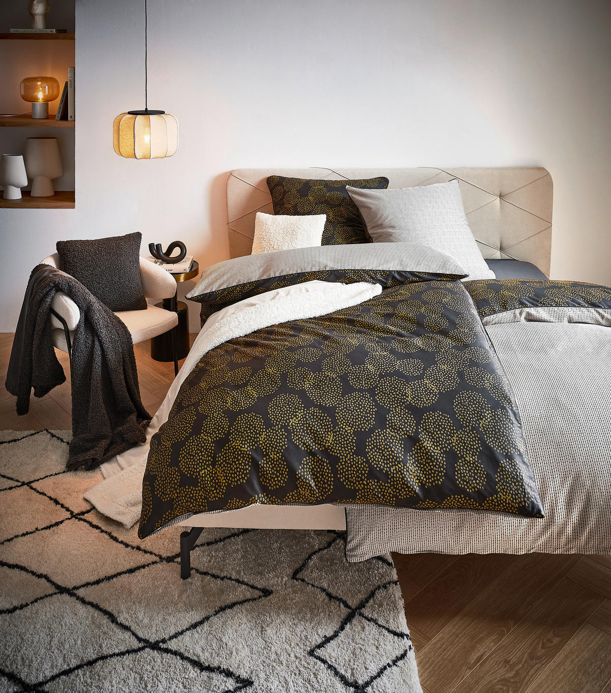 WENDEBETTWÄSCHE E-Dion-B Satin 135/200 cm  - Beige/Goldfarben, Trend, Textil (135/200cm) - Esprit