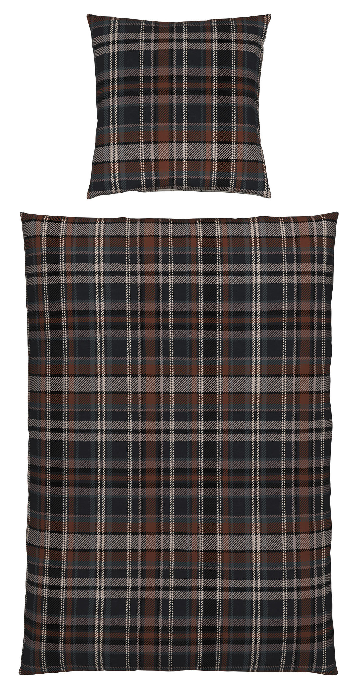 WENDEBETTWÄSCHE Flanell 135/200 cm  - Braun, Textil (135/200cm) - Novel