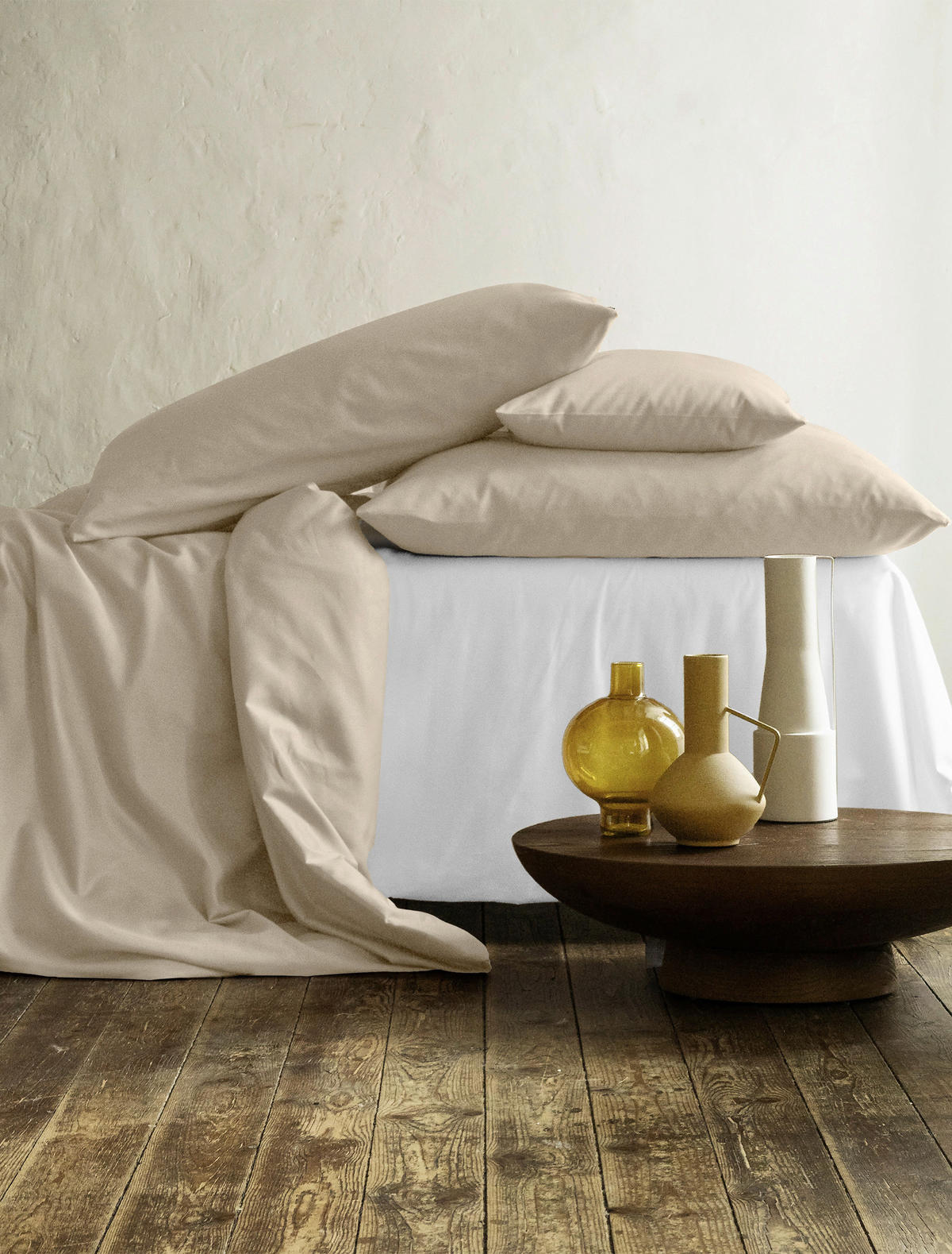 BETTWÄSCHE Makosatin 155/220 cm  - Beige, KONVENTIONELL, Textil (155/220cm) - Irisette
