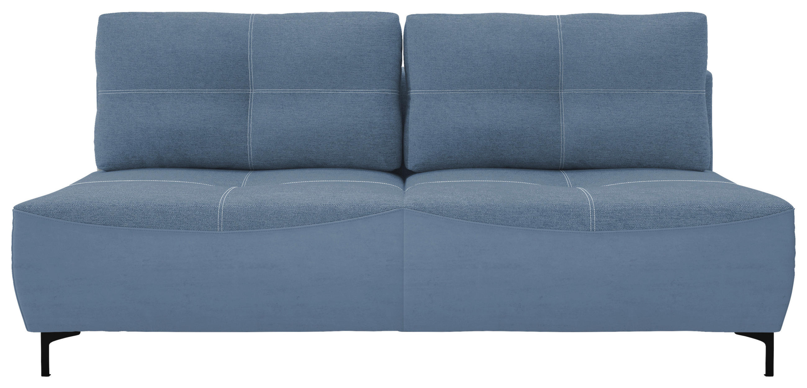 SCHLAFSOFA  mit Schlafen auf Sitzhöhe, Rücken echt Struktur Blau  - Blau/Schwarz, Design, Textil/Metall (197/94/96cm) - MID.YOU