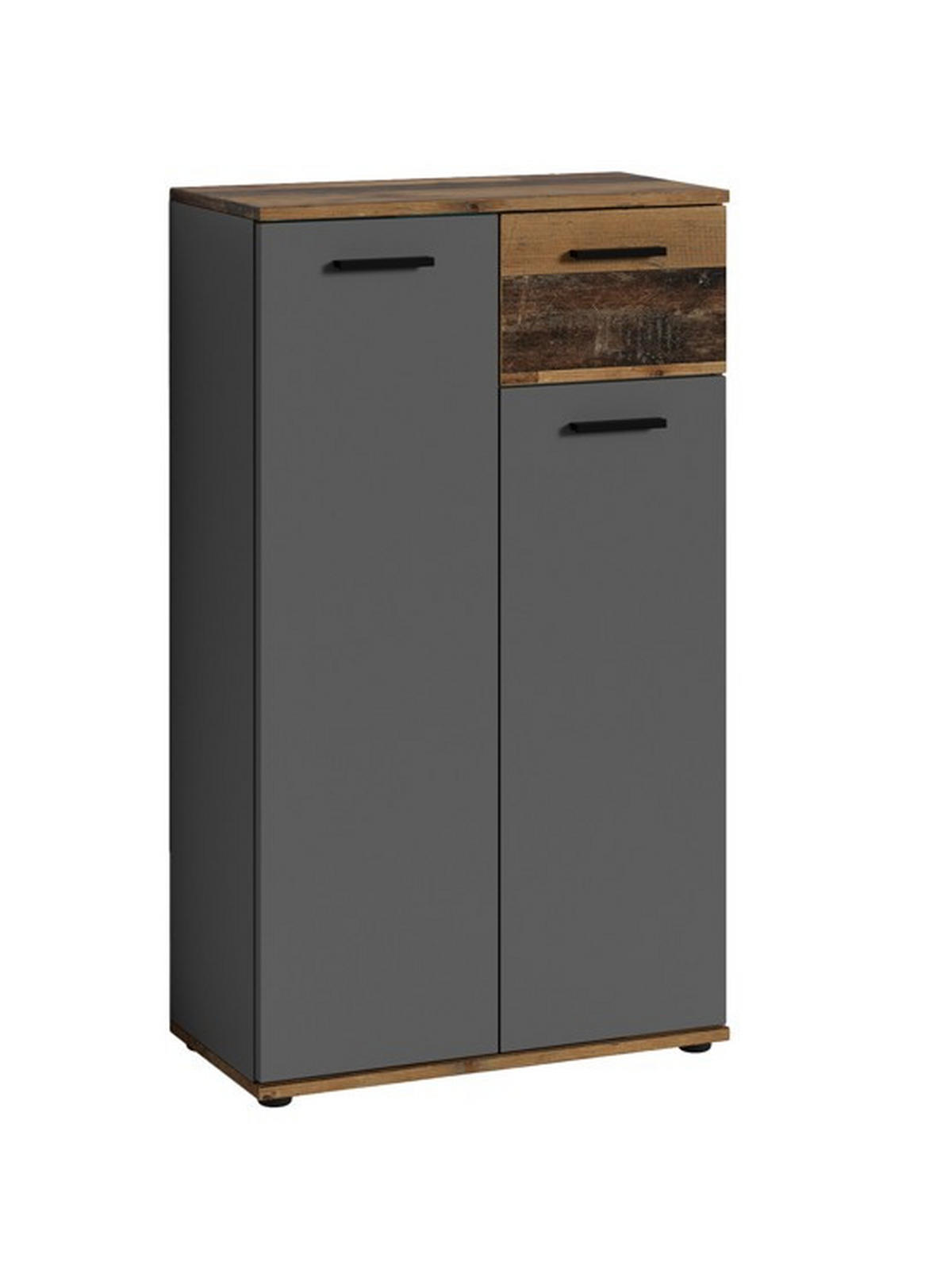 GARDEROBE 5-teilig  in 49/196/30 cm  - Alteiche/Anthrazit, Design, Glas/Holzwerkstoff (49/196/30cm) - MID.YOU