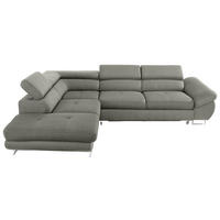 KOTNA SEDEŽNA GARNITURA, tkanina siva  - siva, Design, kovina/tekstil (235/280cm) - Hom`in