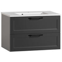 WASCHTISCHKOMBI 80 cm  - Schwarz/Graphitfarben, KONVENTIONELL, Holzwerkstoff/Stein (80cm) - Xora