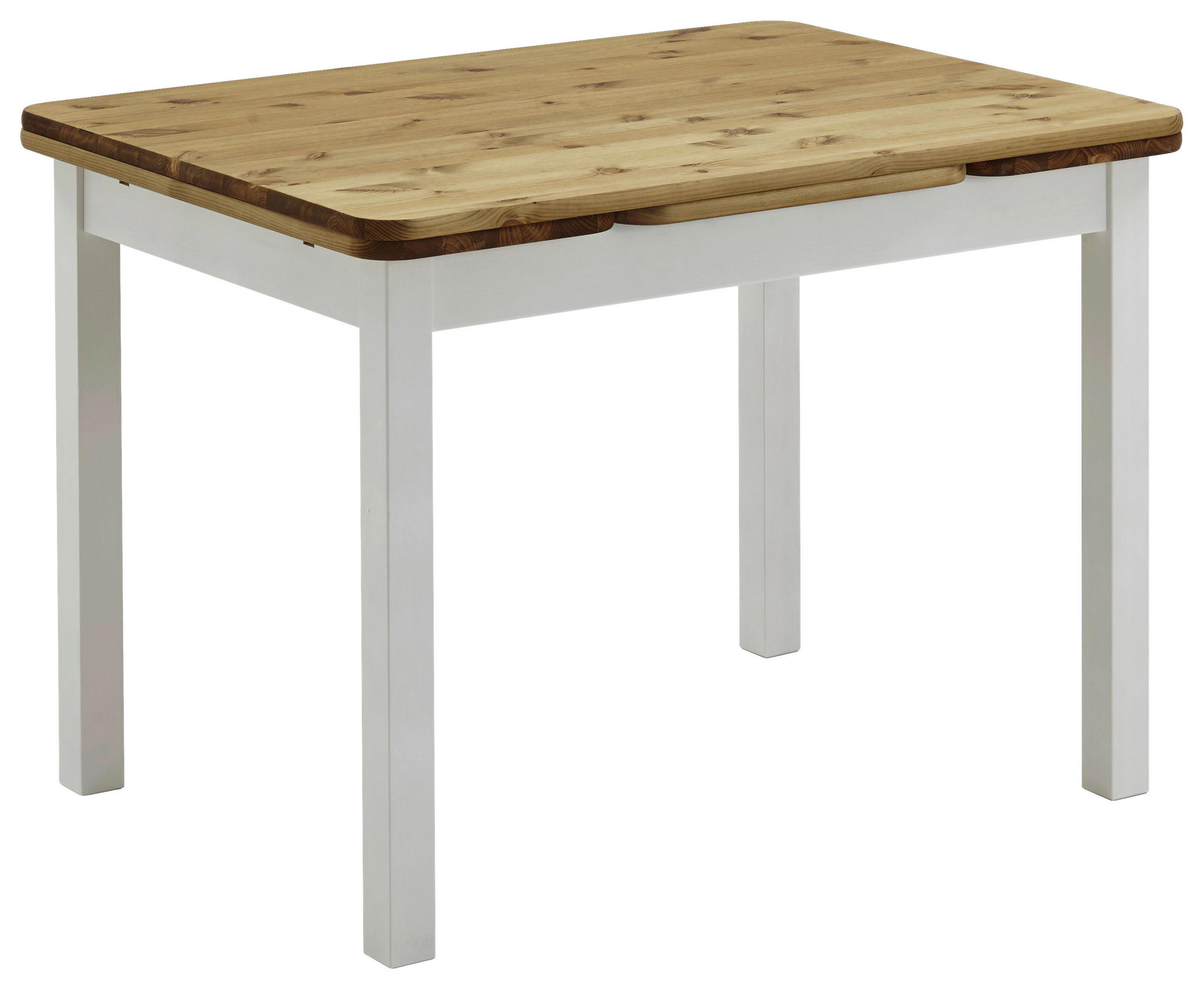 Boxxx Esstisch Weiß, Laugenfarbig 77x74x104-154 cm