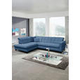 ECKSOFA in Webstoff Blau  216/297 cm  - Blau/Schwarz, Design, Holz/Textil (216/297cm) - Xora
