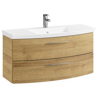 WASCHTISCHKOMBI 101 cm  - Chromfarben/Eichefarben, KONVENTIONELL, Holzwerkstoff/Stein (101cm) - Pelipal