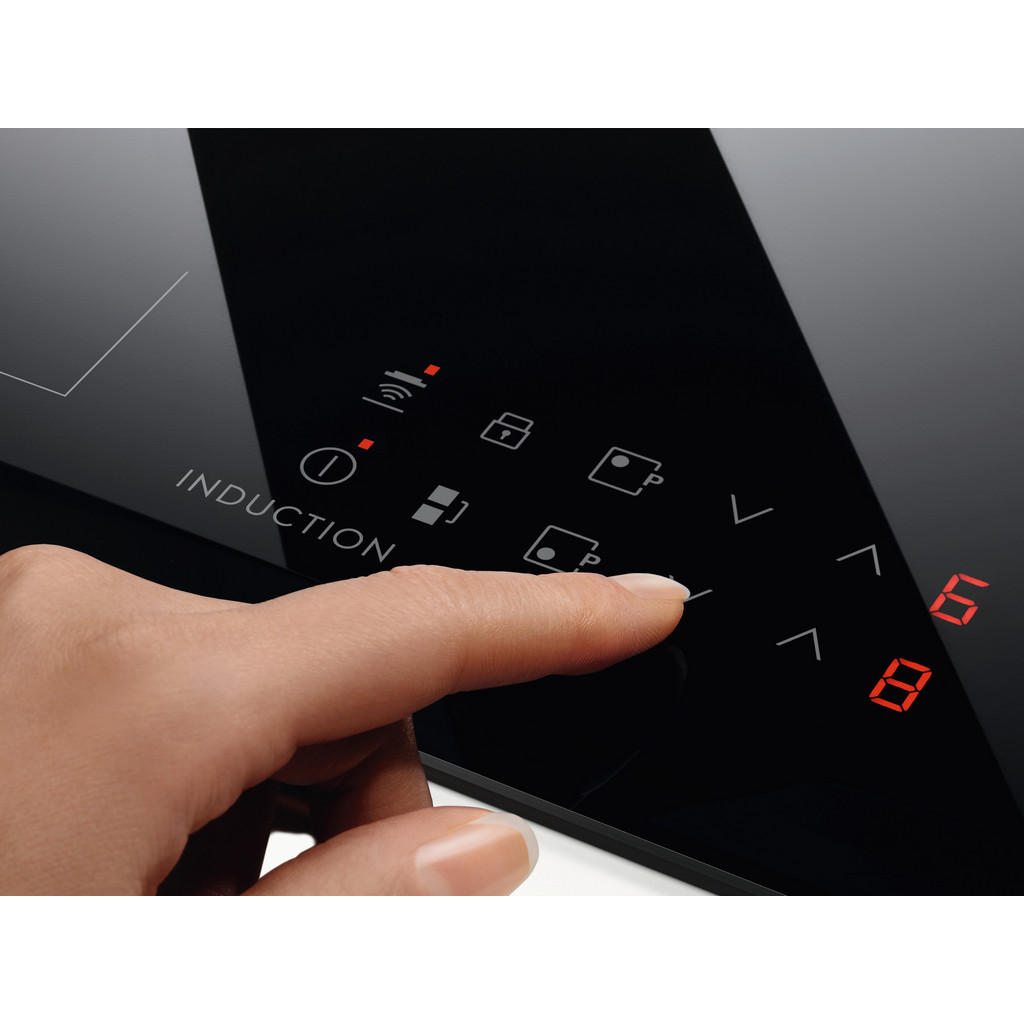 Thumbnail - Electrolux Induktionskochfeld, Schwarz, Edelstahl, Metall, Glas, 57.6x4.6x50.6 cm, Kindersicherung, Hauptschalter, Restw...