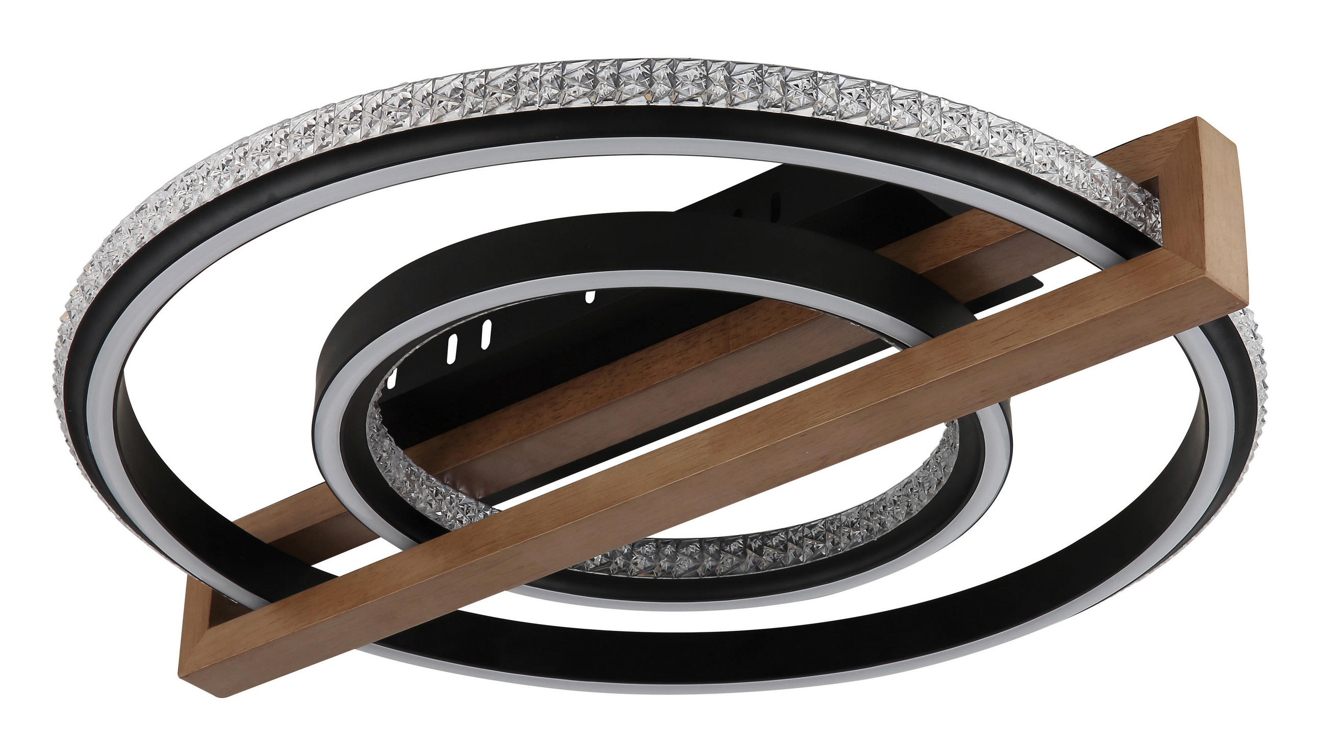 LED-DECKENLEUCHTE 50/55/11,5 cm   - Klar/Dunkelbraun, Basics, Holz/Kunststoff (50/55/11,5cm) - Globo