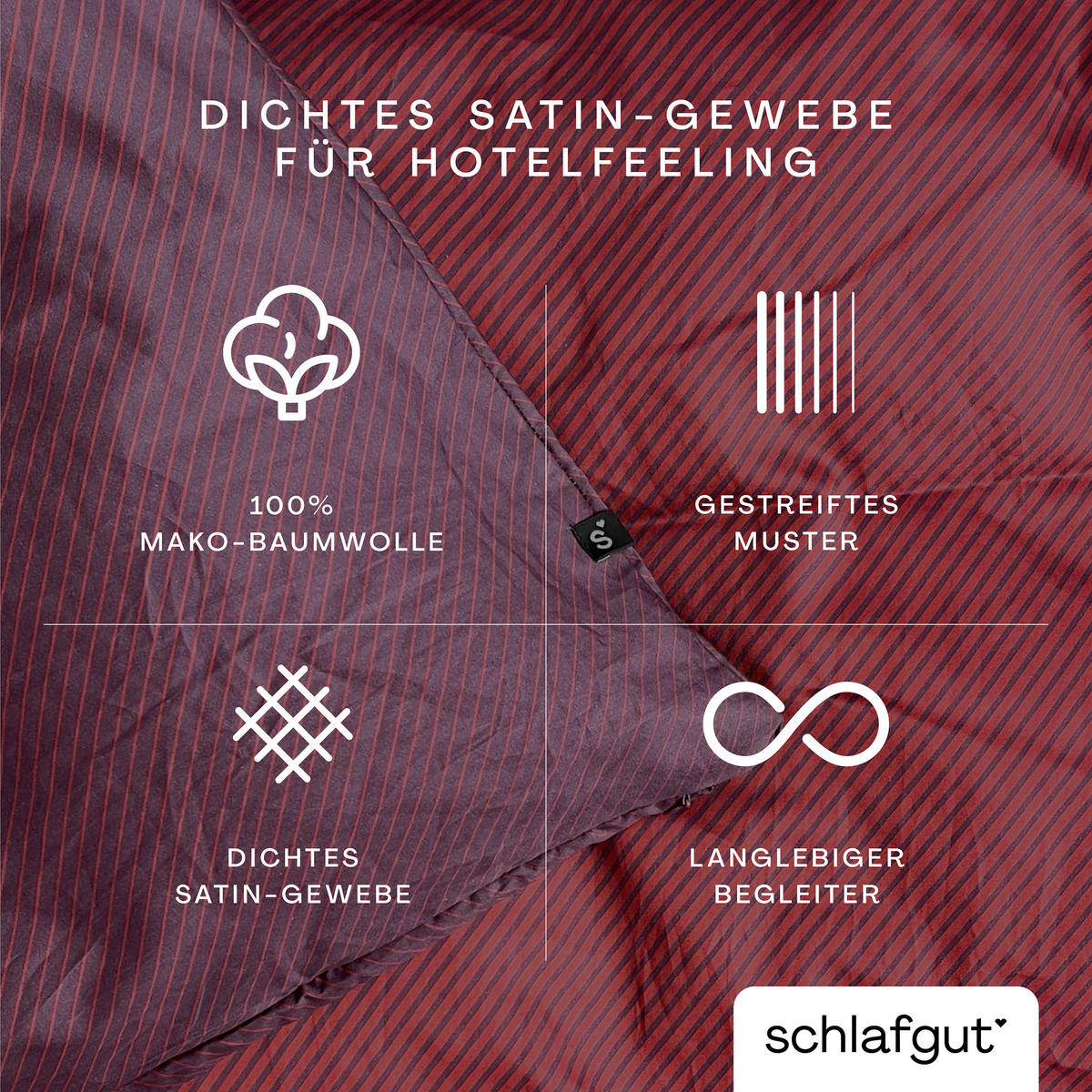 KOPFPOLSTERBEZUG WOVEN SATIN FADE 80/80 cm  - Lila/Rot, Basics, Textil (80/80cm) - Schlafgut