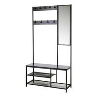 GARDEROBE  in 98/185/36 cm  - Schwarz, Design, Glas/Holzwerkstoff (98/185/36cm) - MID.YOU
