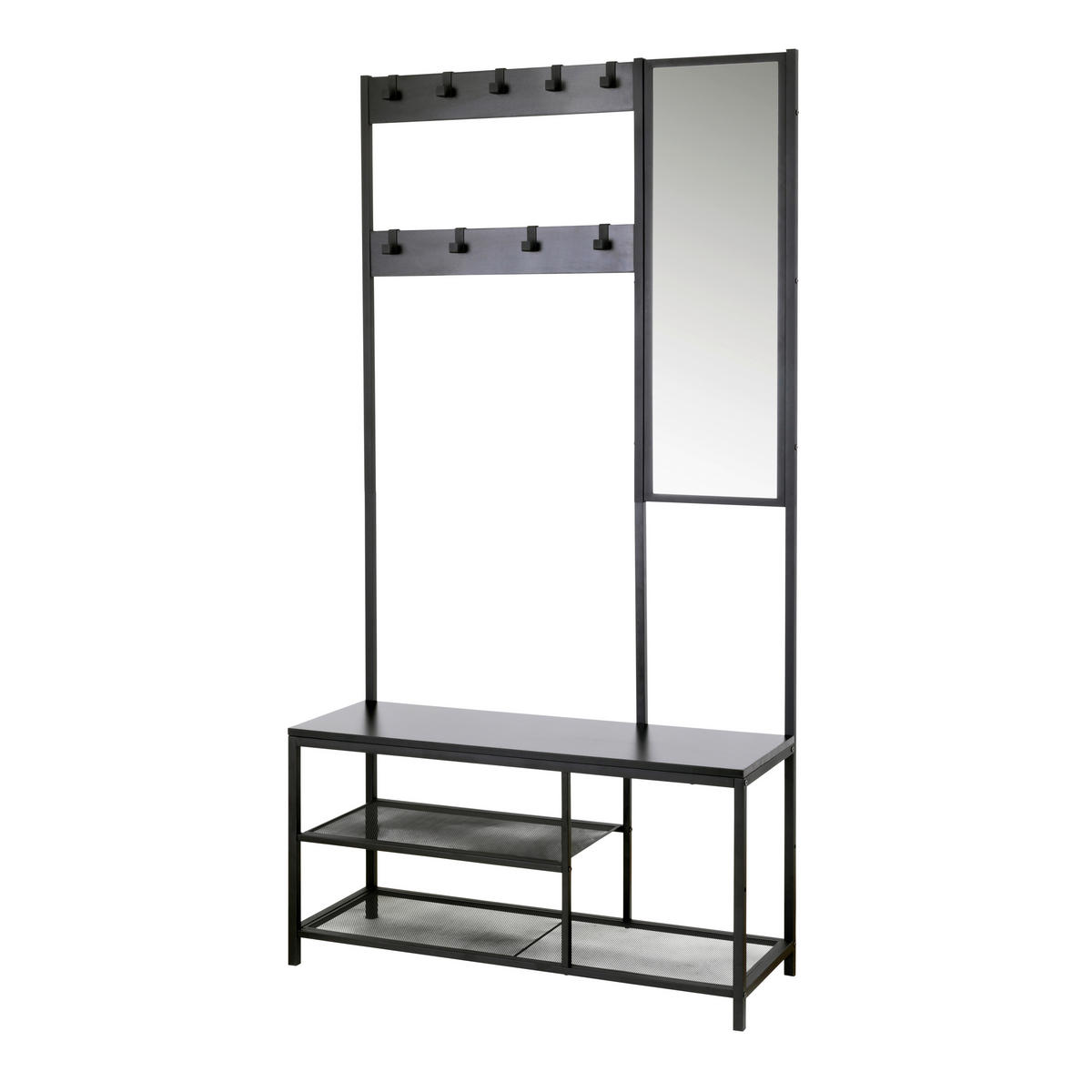 GARDEROBE  in 98/185/36 cm  - Schwarz, Design, Glas/Holzwerkstoff (98/185/36cm) - MID.YOU