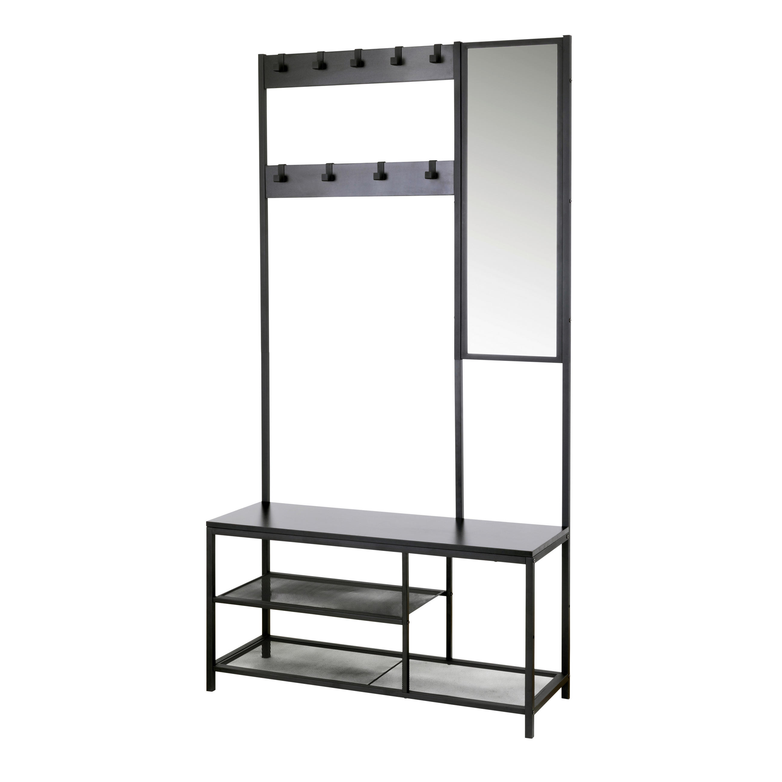 Mid.you Garderobe Schwarz 98x185x36 cm