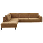 ECKSOFA Senfgelb Chenille  - Senfgelb/Schwarz, Design, Textil/Metall (254/303cm) - Dieter Knoll