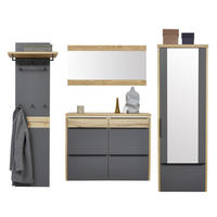 GARDEROBE 4-teilig  in 270/200/32 cm  - Eichefarben/Grau, Design, Holz/Holzwerkstoff (270/200/32cm) - Dieter Knoll