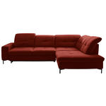 ECKSOFA in Chenille Rot  310/240 cm  - Rot/Schwarz, Design, Textil/Metall (310/240cm) - Xora