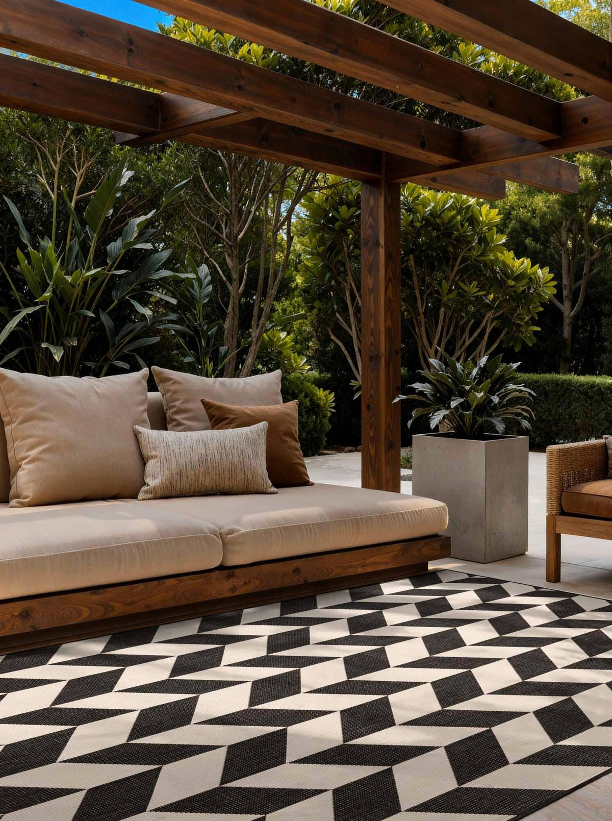 FLACHWEBETEPPICH 120/170 cm Haringey Schwarz, Weiß  - Schwarz/Weiß, Basics, Kunststoff (120/170cm)