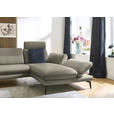 ECKSOFA in Echtleder Hellgrau  308/195 cm  - Hellgrau/Schwarz, Design, Leder/Metall (308/195cm) - Dieter Knoll