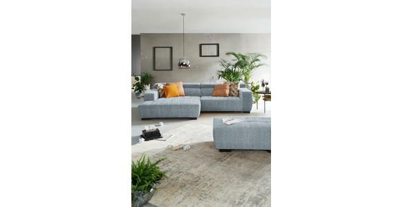 ECKSOFA in Webstoff Türkis  182/279 cm  - Türkis/Schwarz, KONVENTIONELL, Textil/Metall (182/279cm) - Hom`in