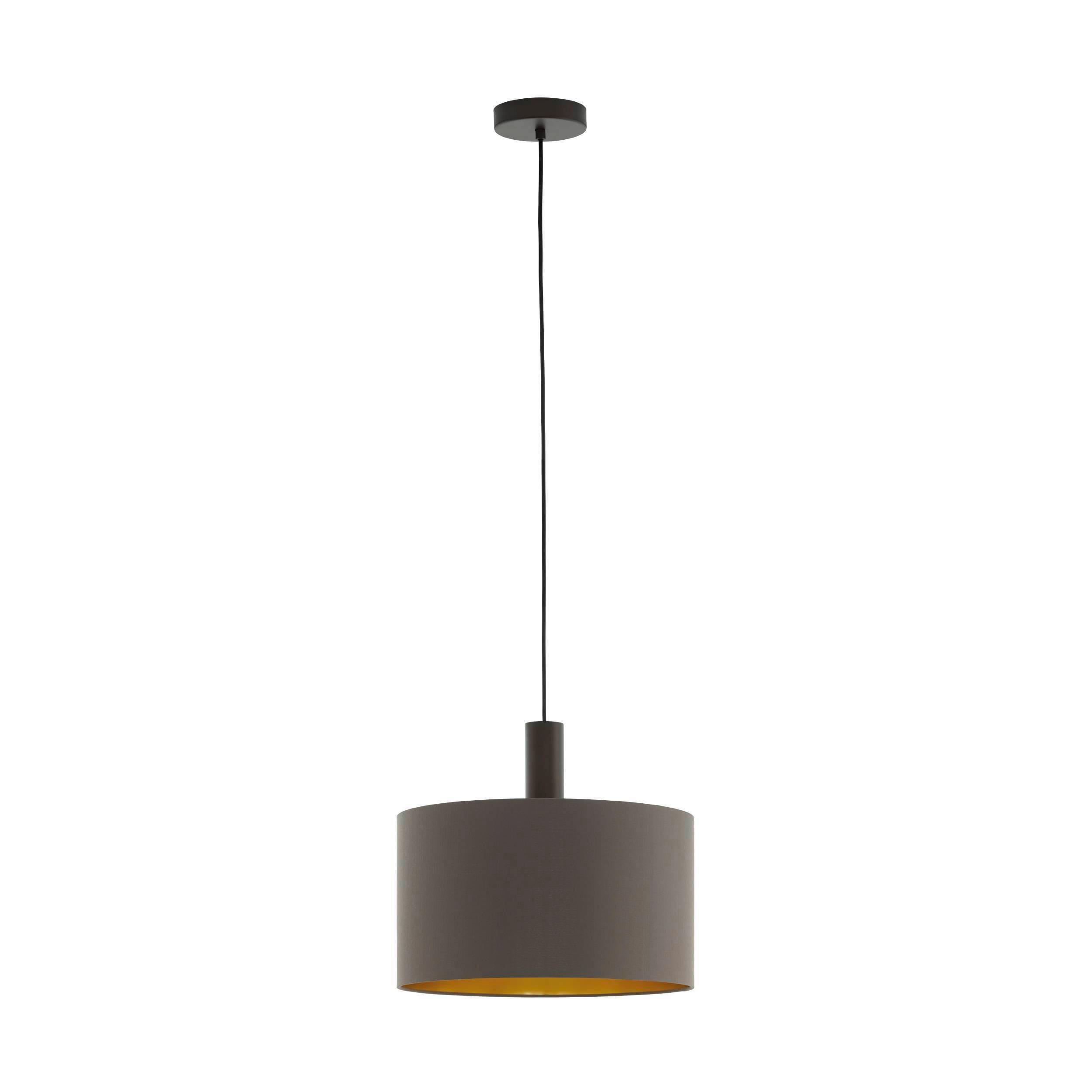 PLAFONIERĂ - cappuccino/maro închis, Basics, metal/textil (38/150cm)