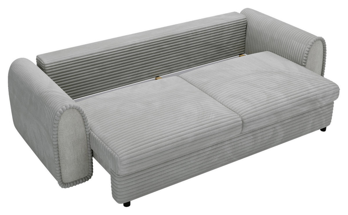 SCHLAFSOFA in Cord, Feincord Hellgrau  - Hellgrau/Schwarz, Konventionell, Kunststoff/Textil (240/83/116cm) - Carryhome