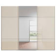 SCHWEBETÜRENSCHRANK 242/223/68 cm 3-türig Weiß, Champagner  - Champagner/Alufarben, KONVENTIONELL, Glas/Holzwerkstoff (242/223/68cm) - Novel