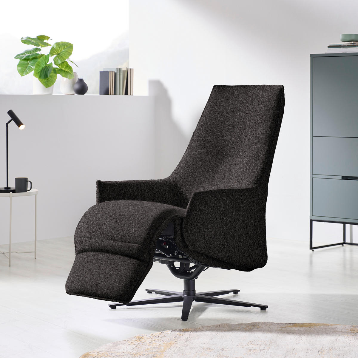 RELAXSESSEL in Textil Graubraun  - Anthrazit/Graubraun, Design, Textil/Metall (70/112/85cm) - Himolla Komfortklass