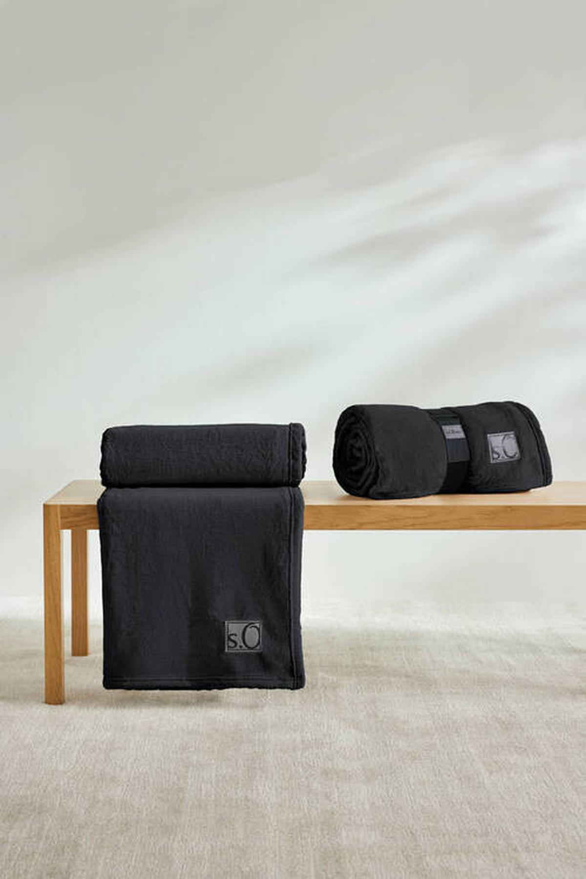 DOMÁCÍ DEKA, polyester, 220/240 cm - antracitová, Basics, textil (220/240cm) - S. Oliver