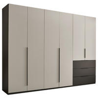 SKRIŇA S OTOČNÝMI DVERAMI, grafitová, svetlosivá, 300/225,5/60 cm - čierna/grafitová, Design, kompozitné drevo/plast (300/225,5/60cm) - Xora