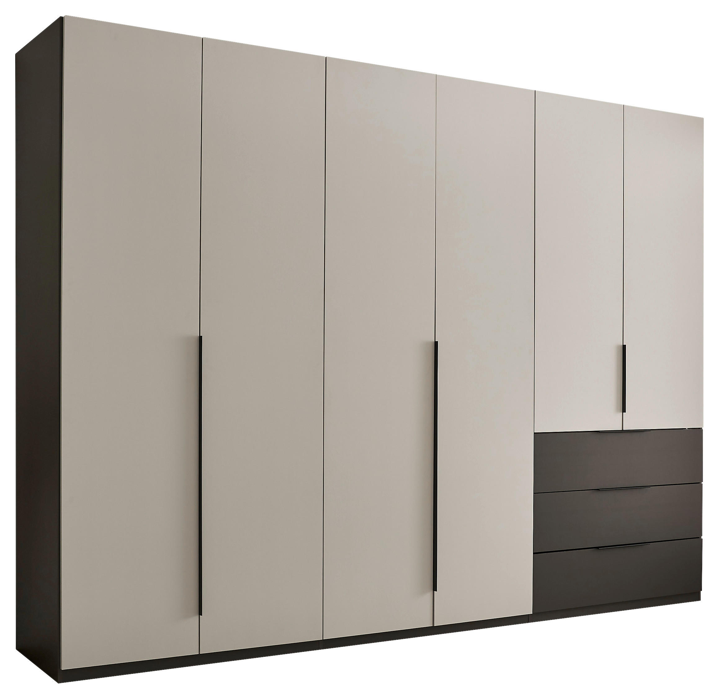 Xora ŠATNÍ SKŘÍŇ S OTOČNÝMI DVEŘMI, barvy grafitu, světle šedá, 300/225,5/60 cm