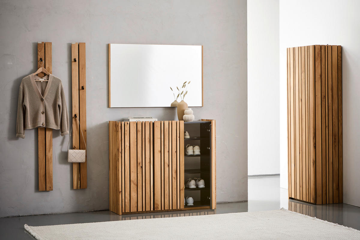 SCHUHSCHRANK  in 120/105/42 cm  - Eichefarben/Anthrazit, Design, Holz/Holzwerkstoff (120/105/42cm) - Linea Natura