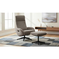 RELAXSESSELSET BASTY Webstoff Hocker    - Schwarz/Braun, Design, Textil/Metall (75/107/77cm) - Livetastic