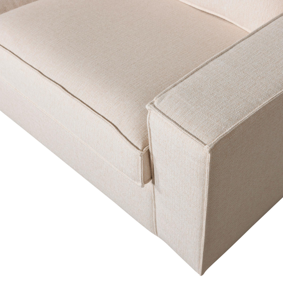 ECKSOFA in Webstoff Naturfarben  197/283 cm  - Schwarz/Naturfarben, Design, Kunststoff/Textil (197/283cm) - Livetastic