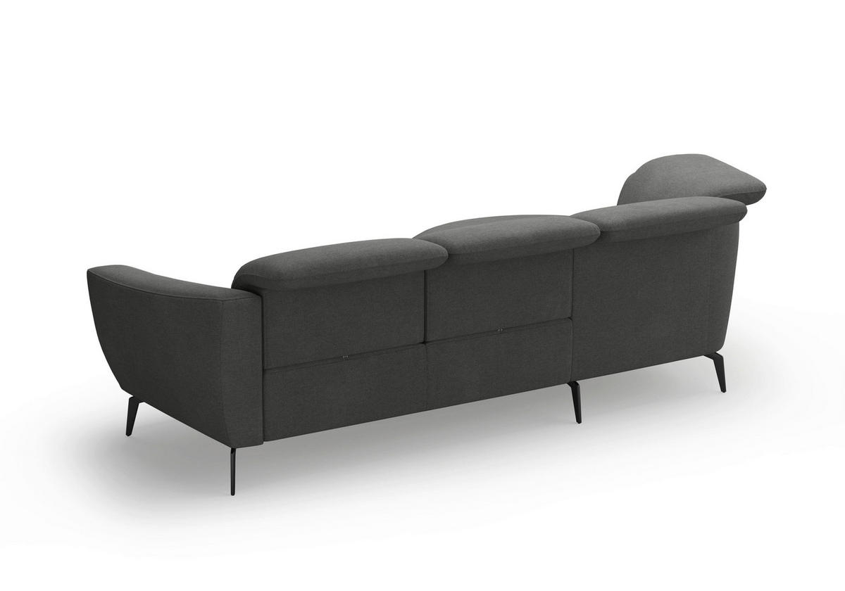 ECKSOFA in Mikrofaser Schlammfarben  - Schlammfarben/Schwarz, Konventionell, Textil/Metall (199/309cm) - Sit & More