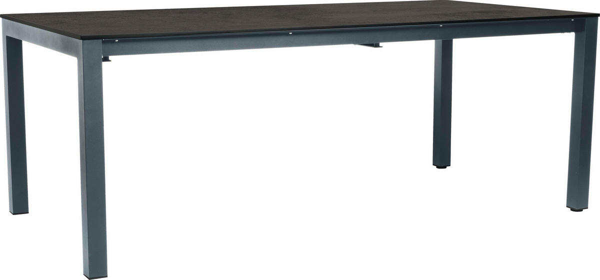 AUSZIEHTISCH in Metall 200-250/100/75 cm  - Anthrazit, Design, Kunststoff/Metall (200-250/100/75cm) - Stern