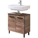 WASCHBECKENUNTERSCHRANK 60/53/33 cm  - Eichefarben/Schwarz, Design, Holzwerkstoff (60/53/33cm) - Xora