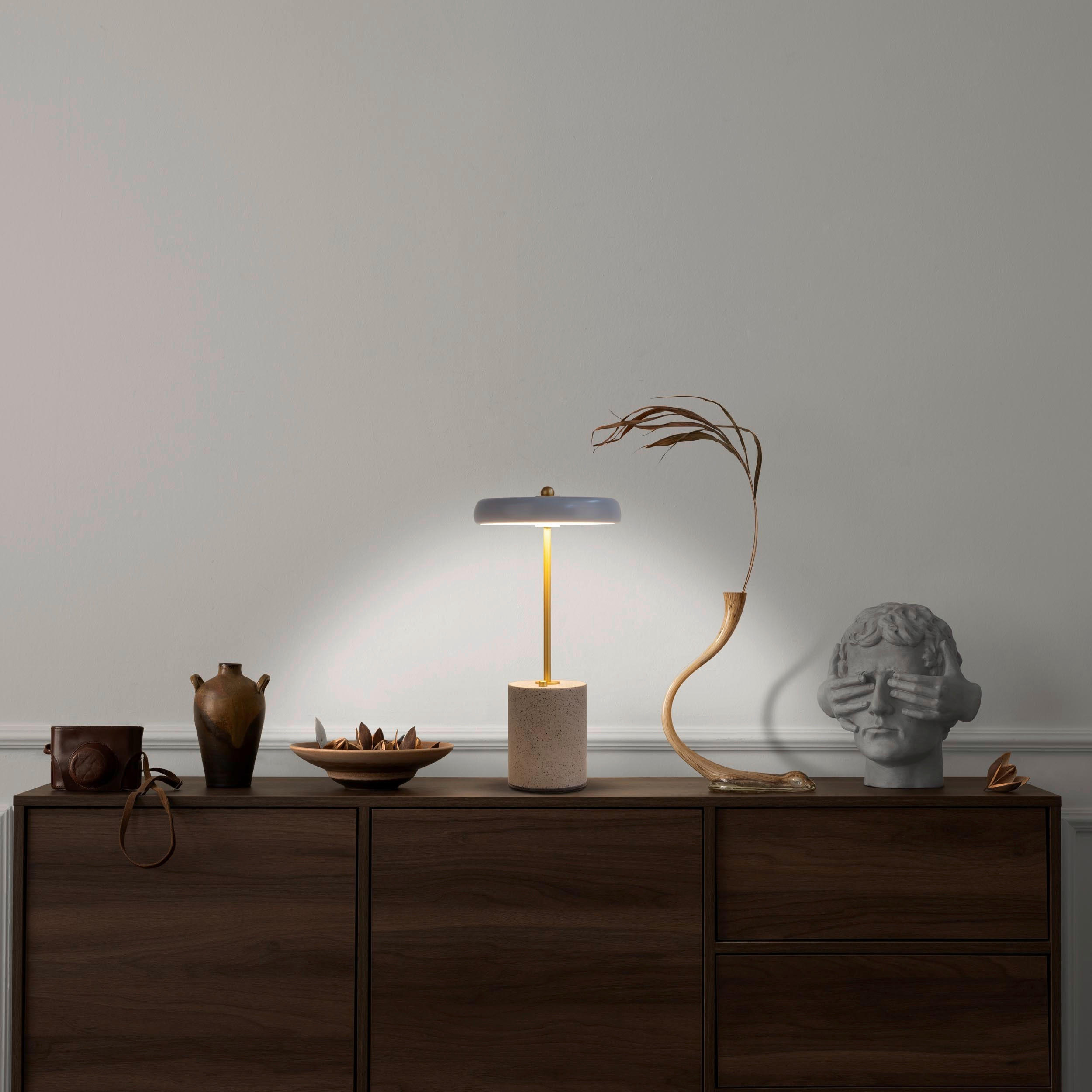 AKKU-TISCHLEUCHTE Seta 15/30 cm   - Goldfarben/Grau, Design, Metall (15/30cm) - Näve