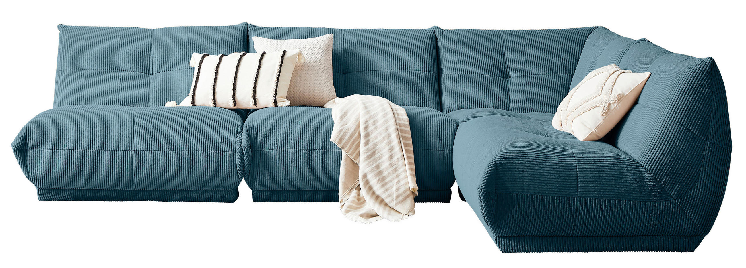 ECKSOFA Petrol Cord  - Petrol, Trend, Textil (315/210cm) - Livetastic