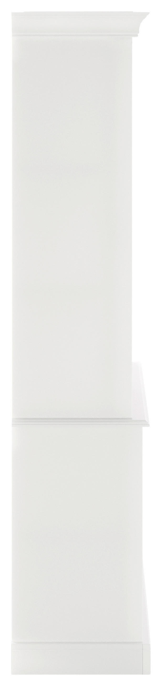 VITRINE  in massiv, teilmassiv Kiefer Weiß  - Klar/Schwarz, ROMANTIK / LANDHAUS, Glas/Holz (162,5/191/40cm) - Livetastic