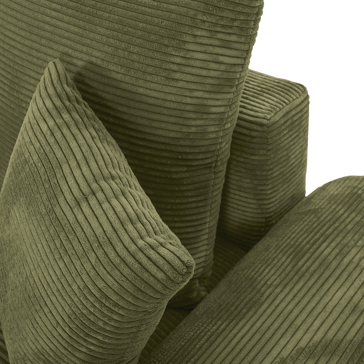 ECKSOFA  in Cord Olivgrün  - Eichefarben/Olivgrün, KONVENTIONELL, Holz/Textil (276/177cm) - Carryhome