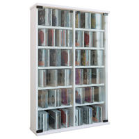 CD REGAL bijela  staklo, drvni materijal   - bijela, Basics, staklo/drvni materijal (60/92/18cm) - MID.YOU
