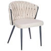 STUHL Samt Beige  - Beige/Schwarz, MODERN, Textil/Metall (63/58/78cm) - Livetastic