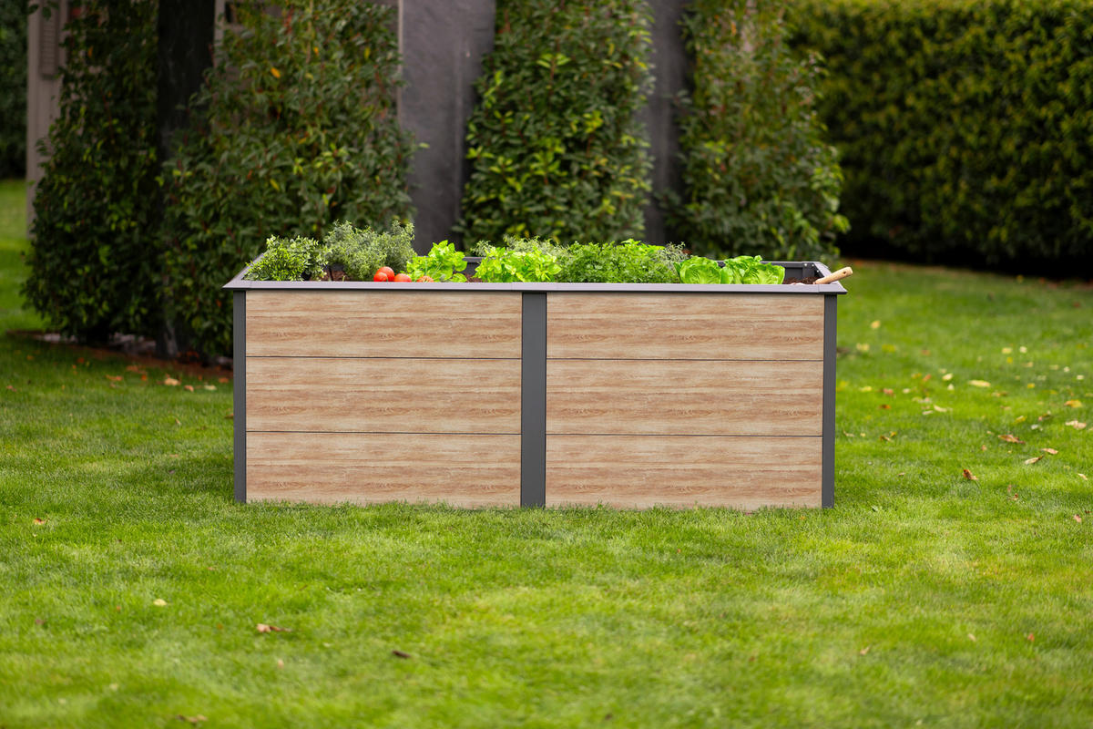 HOCHBEET Primus  - Lärchefarben, KONVENTIONELL, Metall (100/200/77cm) - Ambia Garden
