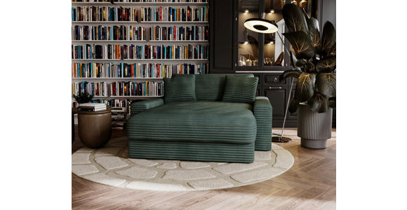 XXL-SESSEL Cord Dunkelgrün - Dunkelgrün/Schwarz, MODERN, Kunststoff/Textil (160/87/190cm) - Carryhome