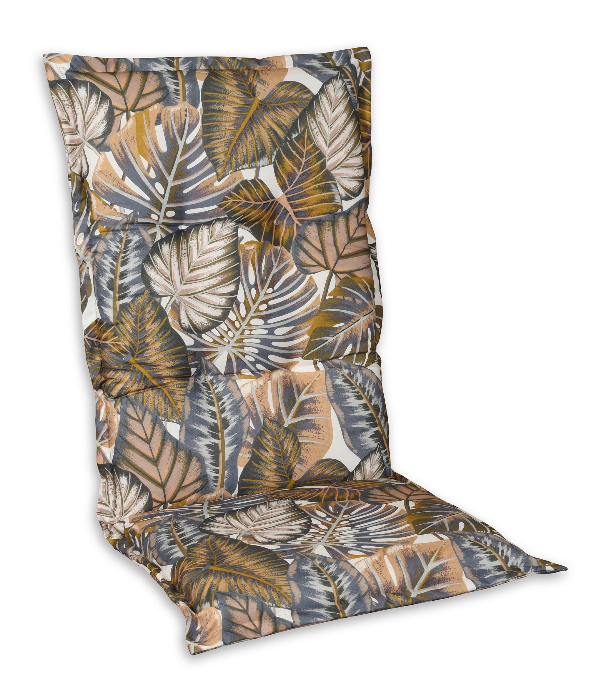 SESSELAUFLAGE in Braun, Creme, Lila, Schwarz, Kupferfarben Blätter  - Lila/Creme, Basics, Textil (50/9/120cm)