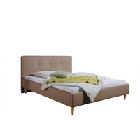 POLSTERBETT 100/200 cm,  in Hellbraun,  - Hellbraun/Naturfarben, MODERN, Holz/Textil (100/200cm) - Livetastic
