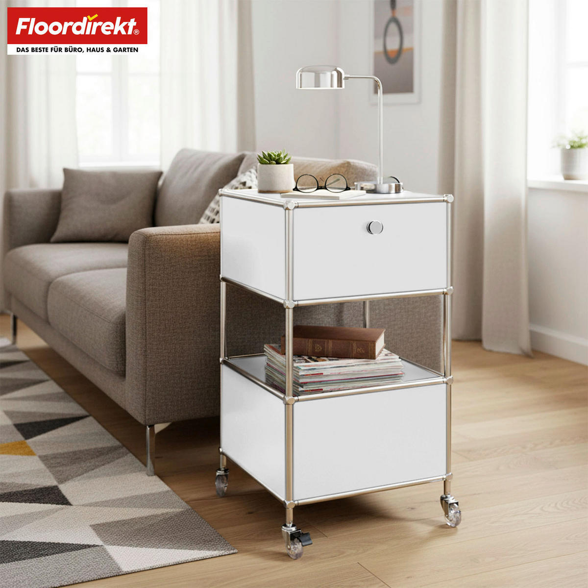 REGAL Weiß  - Weiß, Basics, Metall (40/69/40cm) - Floordirekt